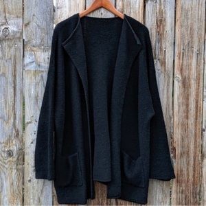 Eileen Fisher Boucle Wool Open Front Cardigan